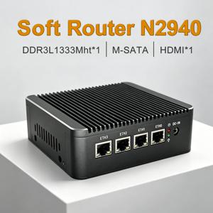 소프트 라우터 인텔 셀러론 N2940 4*인텔 I210 기가비트 RJ45 LAN DDR3L X86 지원 Pfsense OpenWRT 방화벽 네트워크 게이트웨이