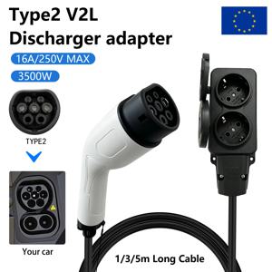 EV 타입2 V2L 방전 어댑터 차량-로드 케이블 EU 소켓 EV 자동차 V2L 전원 방전 충전 케이블 EU 콘센트 플러그