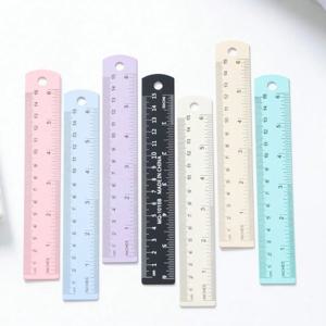 1PC 15cm 마카롱 알루미늄 합금 눈금자 학교 사무실용 금속 직선 측정 도구 A3463