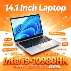 코어 i9 10980HK 인텔 14.1인치 프로 노트북 8코어 16스레드 2.4~5.3GHz 16MB 45W 32GB 램 2TB M.2 SSD 오피스 게이밍 노트북 신제품
