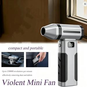 X8 핸드헬드 터보 제트 블로워 150000RPM 브러시리스 모터 6000mAh 충전식 휴대용 에어 더스터 (눈, 먼지, 나뭇잎 제거용)
