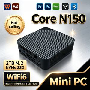 데스크탑 PC 인텔 N150 소형 16GB 512GB NVMe SSD 4C4T 36GHz 6W TDP 트리플 4K HDMI WiFi6 BT52 저소음 쿨링 홈 오피스 프로 맥스