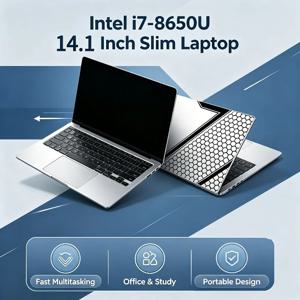 비즈니스 노트북 14인치 인텔 코어 i7-8650U 인텔 노트북 PC 울트라 슬림 노트북 32GB 램 1/2TB SSD 사무용 게임용 컴퓨터 윈도우