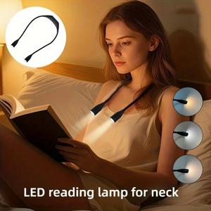 휴대용 LED 목걸이 독서등,360 °   유연한 책상 램프, 침대에서 독서를 위한 핸즈프리 야간 조명, 강력한 밝기의 학습용 램프