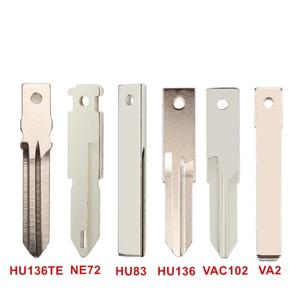 10pcs 원래 VAC102 HU136 HU136TE VA2 HU83 NE72 Renault Peugeot Citroen Remote Fob Key Blank 용 Uncut 금속 자동차 키 블레이드