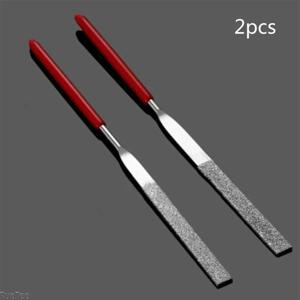 2pcs 다이아몬드 파일 세트 DIY 나무 Rasp 파일 바늘 보석 연마 도구 금속 돌 연삭 플랫 다이아몬드 바늘 파일