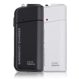 범용 휴대용 USB 비상 2 AA 배터리 익스텐더 충전기 보조베터리 공급 상자 아이폰 휴대 전화 MP3 MP4 블랙 화이트