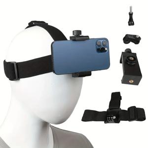 머리 장착형 스마트폰 홀더 1인칭 뷰 비디오 GoPro 10 9 8 7 6 5 4 DJI Action 2 For IPhone 16용 야외 라이브 브래킷