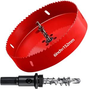 6인치 목재용 HSS 바이메탈 홀쏘(152mm) - 목재, 석고보드, 플라스틱, 환풍관 및 연질 금속판용