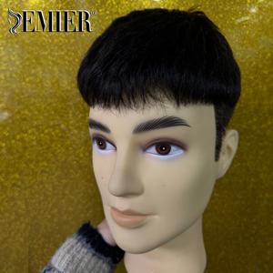 PreCut 남성용 Toupee 천연 헤어 라인 슈퍼 내구성 얇은 MicroSkin Pu 모세관 보형물 프랑스어 자르기 이발 인간의 머리 가발