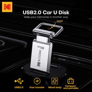 코닥 펜드라이브 USB 2.0 차량용 플래시 드라이브 32GB 64GB 128GB 메탈 U 디스크 키체인 미니 메모리 스틱 스마트폰 노트북용