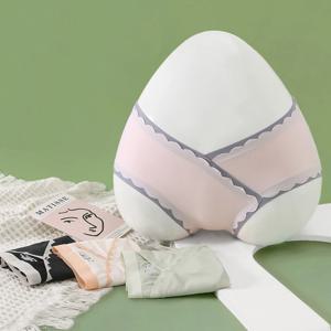여름 출산 팬티 가을 코튼 원활한 레이스 임신 한 여성을위한 낮은 허리 V 팬티 임신 속옷 팬티