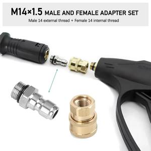 고압 세척기 커넥터 1/4인치 M14 나사산 암수 어댑터 포함 퀵 커넥트 및 디스커넥트 소켓