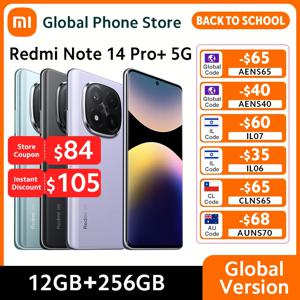 새로운 샤오미 레드미 노트 14 프로 플러스 5G 스마트폰 글로벌 버전 200MP 카메라 스냅드래곤 7s 3세대 6.67인치 AMOLED 디스플레이 미국용 충전기
