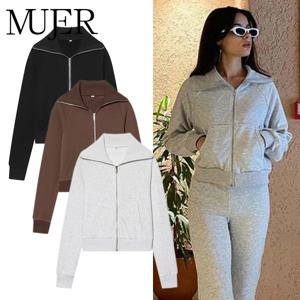 MUJER 2026 크롭 재킷 여성용 지퍼 바시티 재킷 긴 소매 겨울 코트 여성 스트리트웨어 여성 재킷 세트
