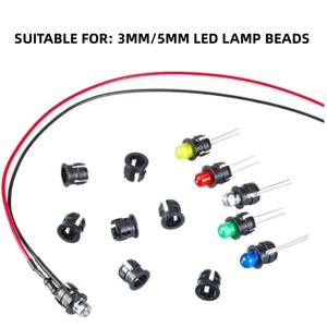 100 조각 검정색 플라스틱 3mm 5mm LED 홀더 발광 다이오드 홀더 클립 디스플레이 패널 LED 라이트 장착 홀더 브래킷