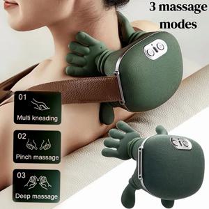 무선 목 경추 사다리꼴 근육 주무름 마사지 숄 4D 바이오닉 손가락 목 어깨 마사지기 브러시리스 모터 목 마사지기