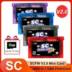 새로운 5000 in 1 GBA 플래시카드 미니 V2.0 SCFW 카드 (GBA, GBC, GB, NES용) 8G TF 카드 어댑터 포함 (SP, GBM, IDS, NDS, NDSL 게임 콘솔용)