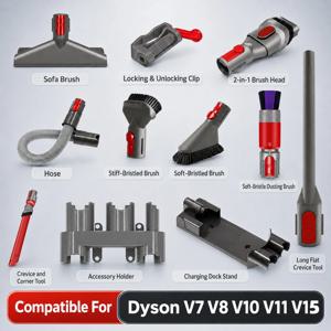 Dyson V7 V8 V10 V11 V15 호환 진공청소기 액세서리 11종 세트 틈새 브러시 호스 홀더 도크 스탠드 부품