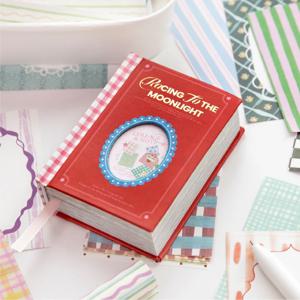 100pcs 달빛 소원 책 시리즈 메모 패드 기본 그리드 패턴 노트 스크랩북 일기 재료 콜라주 DIY 저널 문구