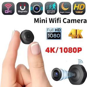 새로운 4K HD 미니 무선 카메라 휴대용 캠 야간 투시 캠코더 WiFi 원격 모니터 비디오 음성 녹음기 보안 카메라
