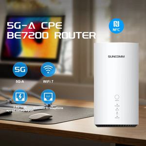인기 판매 상품 SDX72 WiFi7 5G CPE BE7200 듀얼 밴드 IP 패스스루 NFC 빠른 연결 2.5Gbps VoIP 포트 홈 5G 라우터