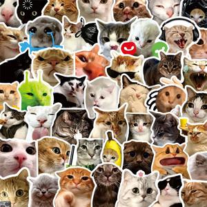 100PCS 재미 있은 고양이 Meme 만화 스티커 DIY 노트북 물병 전화 귀여운 동물 방수 낙서 데칼 장난감 선물