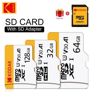 코닥 U3 마이크로 SD 카드 32GB 64GB 128GB SDXC/SDHC 클래스 10 플래시 메모리 카드 32GB 마이크로SD 스마트폰/카메라용