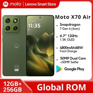 모토로라 모토 X70 에어 스마트폰 6.7인치 1.5K OLED 120Hz 디스플레이 스냅드래곤 7 4세대 글로벌롬 50MP 카메라 경량 휴대폰