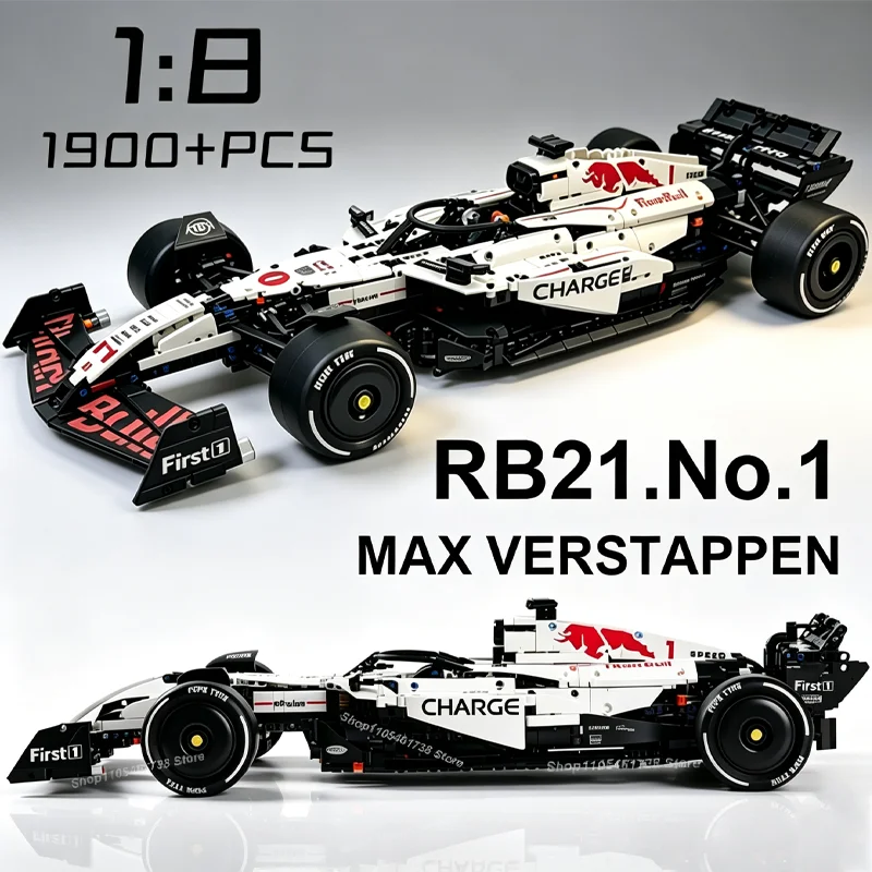 2026 새로운 MK6025 테크니컬 클래식 퍼포먼스 1900+피스 RB21 화이트 스포츠카 빌딩 블록 MOC DIY 조립 모델 소년 장난감 선물