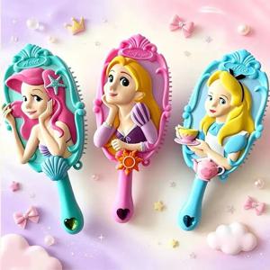 1pc 디즈니 프린세스 시리즈, 앨리스, 인어 무대 소품, 에어쿠션 헤어 브러쉬, 생일 선물, 보상, 공주 머리 빗