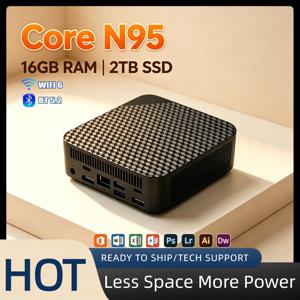 인텔 N95 마이크로 미니 컴퓨터 16GB 램 512GB NVMe SSD 트리플 4K 비디오 WiFi6 BT 5.2 저소음 홈 오피스 프로 맥스 고속 데스크탑