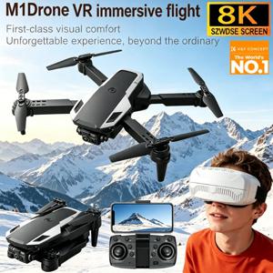 2026년형 새로운 M1 접이식 RC 드론 VR 고글 키트 포함 5G FPV 듀얼 카메라 브러시리스 모터 GPS 자동 복귀 장거리 쿼드콥터 여행용