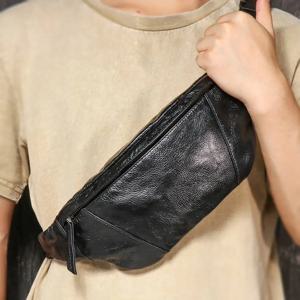 캐주얼 여행 남성용 가죽 가슴 가방 탑 레이어 소가죽 크로스바디 백팩 대용량 싱글 숄더백 트렌디한 새 모델