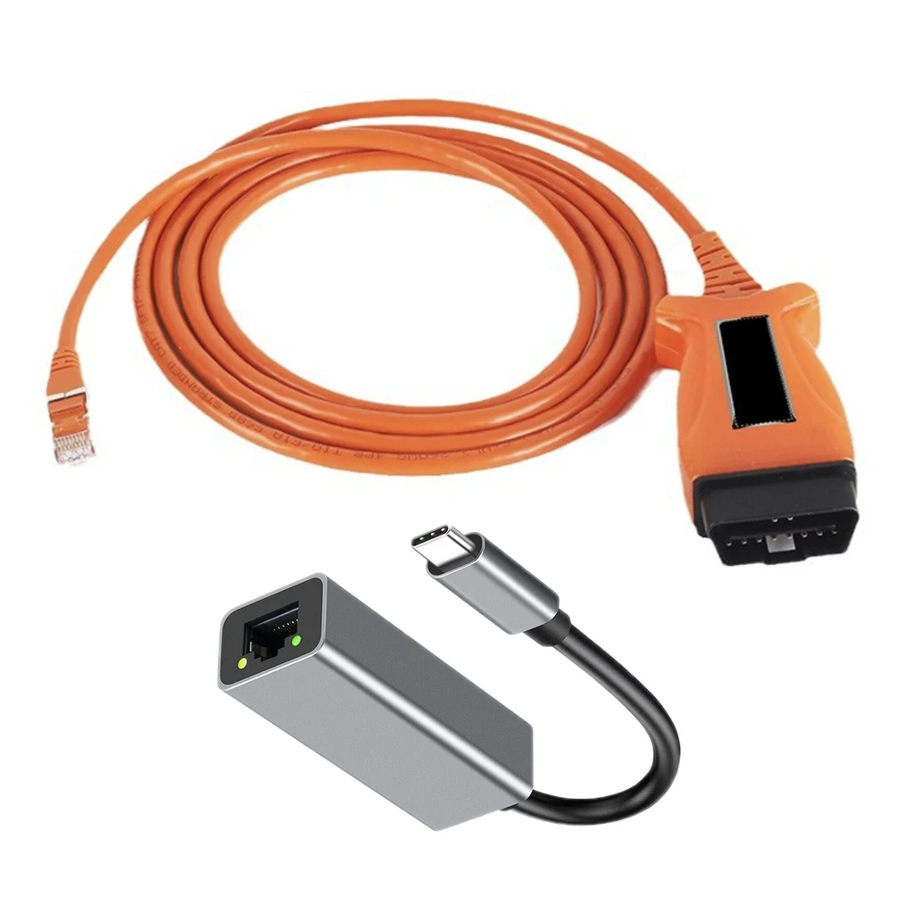 BMW F 시리즈 및 최신 ICOM E-SYS ISTA Bimmercode용 ENET OBD2 케이블 + C타입