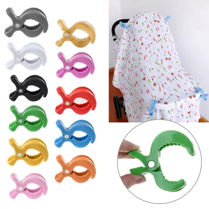 1-4pcs 아기 유모차 클램프 악어 클립 유모차 페그 휴대용 유모차 후크 아기 자동차 좌석 클립 유아 아기 유모차 액세서리