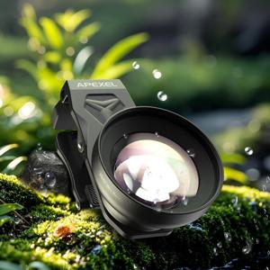 APEXEL 100mm 울트라 매크로 렌즈 HD 마이크로폰 카메라 렌즈 아이폰 삼성폰용 왜곡 없는 렌즈 눈 마크로 사진 촬영 지원