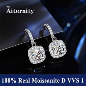 GRA 인증서 100% 진짜 모이사나이트 925 스털링 실버 D VVS1 다이아몬드 테스터 펜 통과 모이사나이트 스터드 귀걸이 여성용