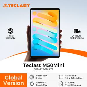 테클라스트 M50 미니 태블릿 8.7인치 90Hz 디스플레이 6GB +128GB 유니소크 T606 옥타코어 5100mAh 배터리 안드로이드 14 탭 와이파이5 메탈 바디