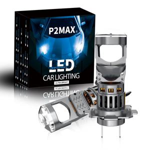 2PCS 슈퍼 강력한 H4 H7 미니 LED 렌즈 램프 6000K 화이트 헤드라이트 플러그 앤 플레이 타입 자동차 헤드라이트용 헤드라이트