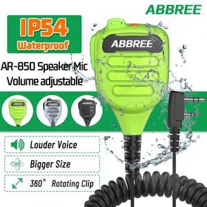 ABBREE AR-850 스피커 마이크 워키토키 볼륨 조절 가능 IP54 방수 Baofeng UV-5R UV-39 BF-888S 햄 라디오와 호환 가능