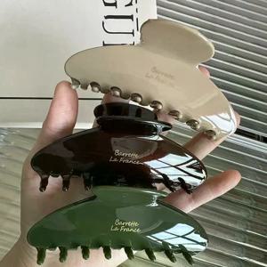 1개입 대형 게 모양 헤어 클립 샤크 클립 레트로 한국 아세테이트 헤어 집게 심플 헤어핀 패션 헤어 악세사리 여성용