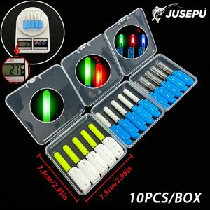 JUSEPU 5PCS 야간 낚싯대 팁 라이트 LED 스트라이크 알림 발광 스틱 CR425 배터리가 포함된 방수 바이트 알람 램프.