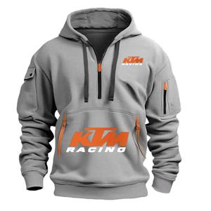 KTM 아웃도어 스포츠 애호가를 위한 지퍼 후드티 2026 신상 남녀공용 패션 하프집 포켓 봄가을 후드티