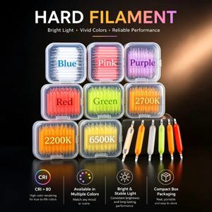 상자당 5-100개 3V 38mm 멀티컬러 COB LED 필라멘트 에디슨 전구 램프 백열등 다이오드 부품 휴일 조명 장식