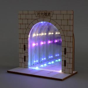DIY 심연 거울 타임 터널 램프 시각적 진정 효과를 주는 컬러 발광 데스크 취미용 수집품 실내 예술 장식 휴일 용품