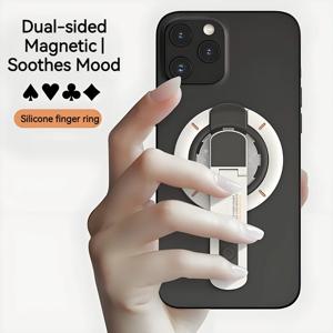 자석식 손가락 링 폰 홀더 360 °   iPhone Xiaomi Huawei용 감압 클릭 소리가 나는 회전식 다각도 스탠드