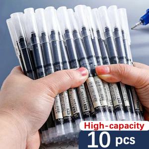 10Pcs 고품질 니들 타입 젤 펜 스트레이트 리퀴드 볼펜 카와이 문구 학교 사무용품 쓰기 색상