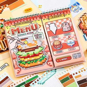 Mr.Paper 30pcs 픽셀 아트 자동 판매기 시리즈 스티커 북 3.0 나선형 바인딩 크리 에이 티브 픽셀 저널 DIY 노트북 앨범 장식