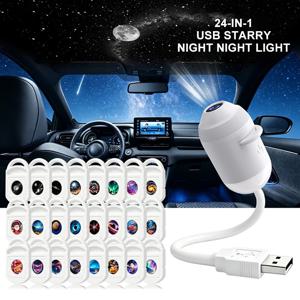 선명한 이미지와 조절 가능한 밝기, 터치 컨트롤 기능을 갖춘 USB 별빛 하늘 프로젝터 램프, 2-in-1 야간 조명 및 별빛 프로젝터